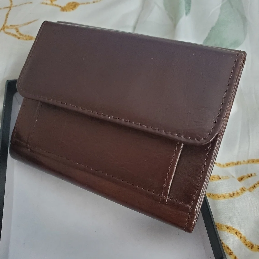 Leather men's wallet engraved NEW